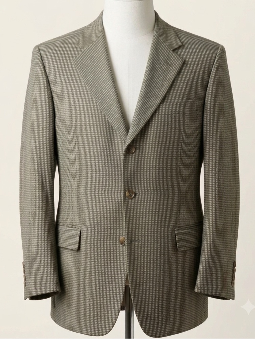 Chaps Men's Houndstooth Sport Coat in Navy and Tan